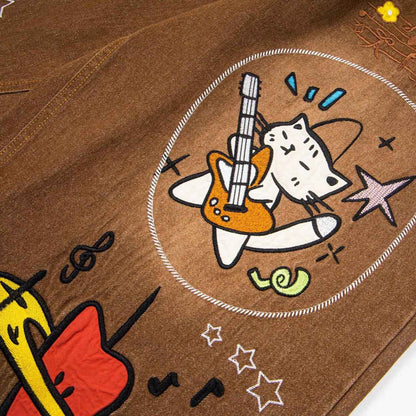 Kitten Patchwork Cropped Pants For Women | MuddyStock Originals