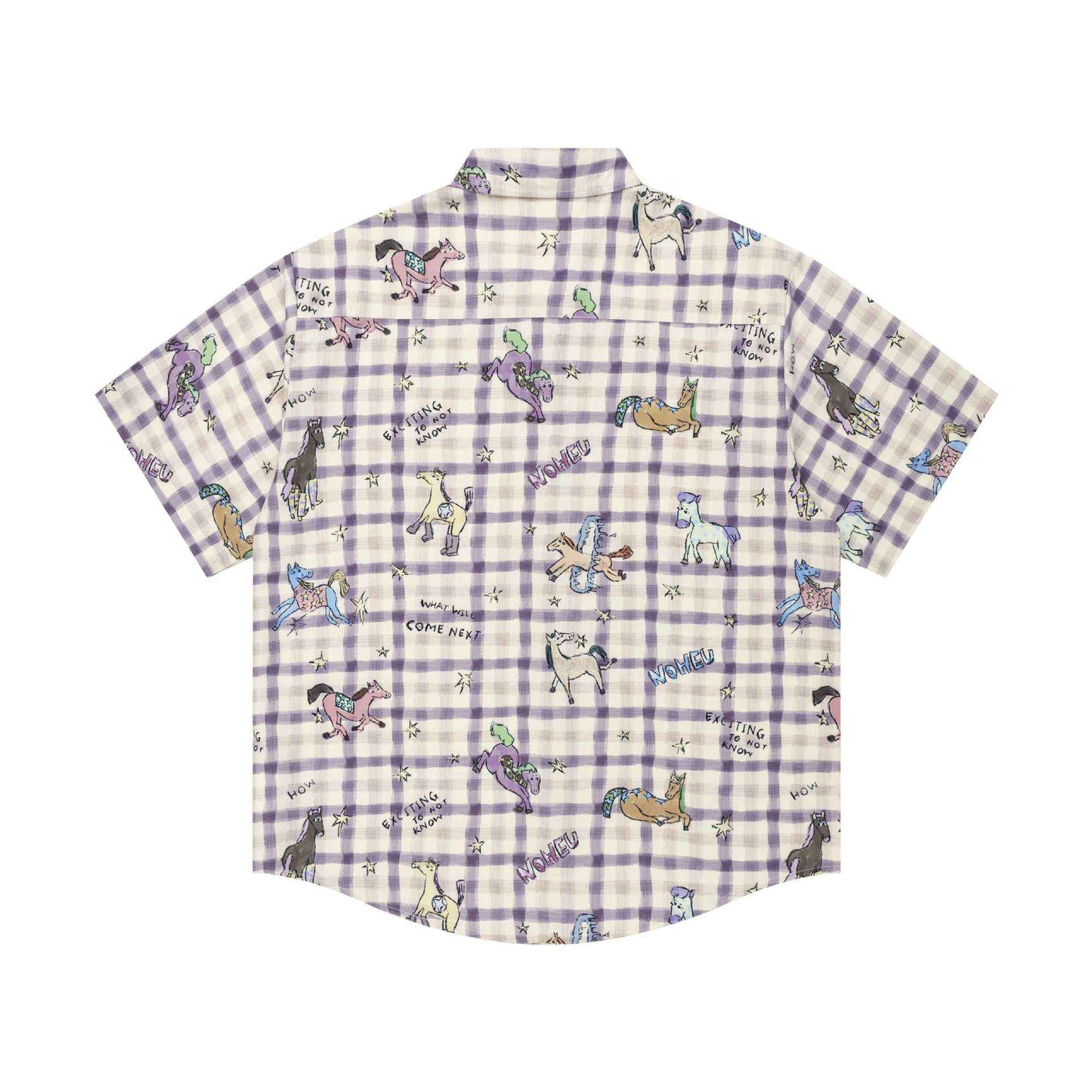 Hand drawn pony print short sleeved shirt for men | MuddyStock Originals