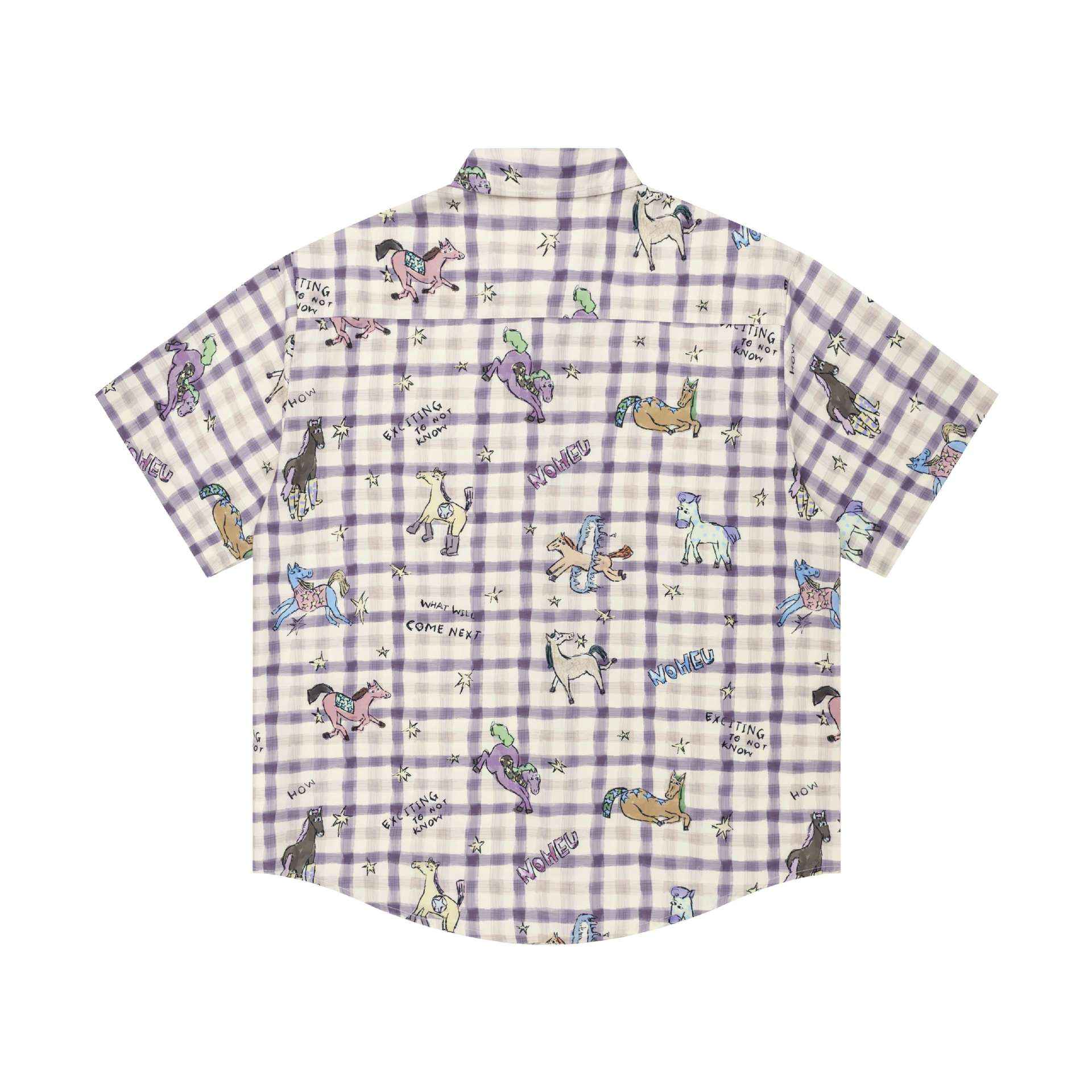 Hand drawn pony print short sleeved shirt for men | MuddyStock Originals