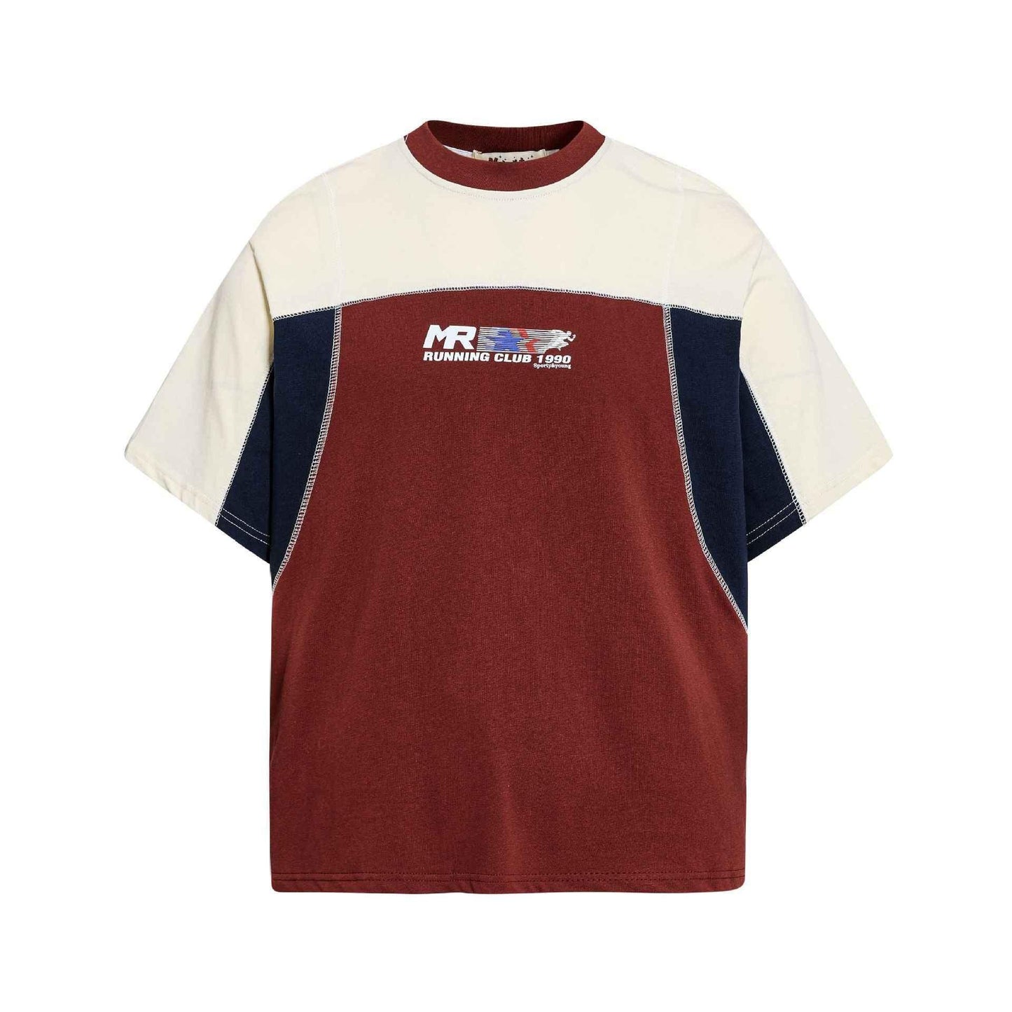 Splicing contrasting short sleeve t-shirt for men | MuddyStock Originals