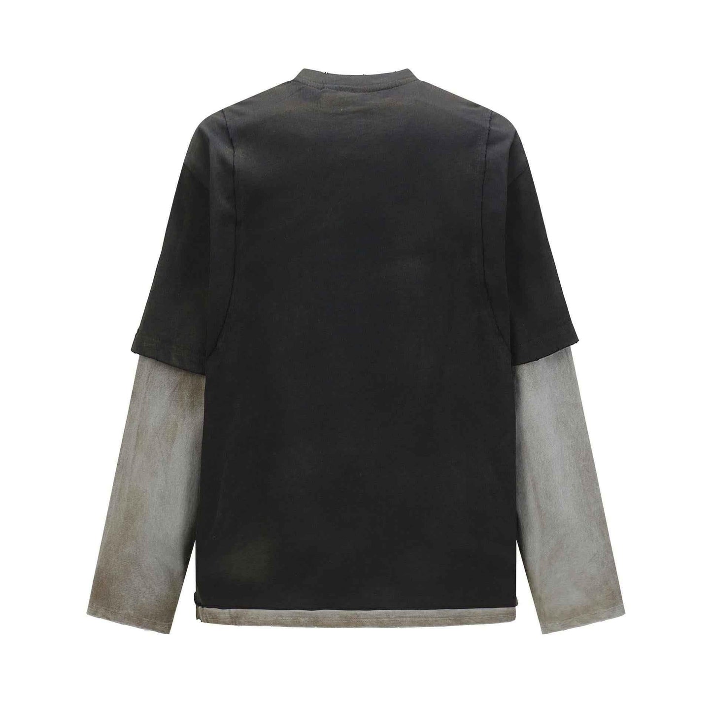 Alphabet color blocked fake two piece retro versatile base t-shirt | MuddyStock Originals MuddyStock