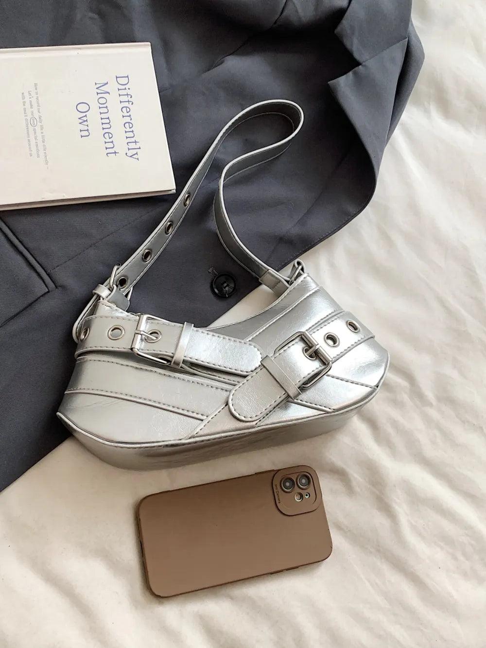 PU Leather Buckle Shoulder Bag | MuddyStock Originals