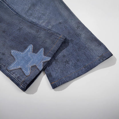 Vintage Star Digital Printed Jeans For Women | MuddyStock Originals