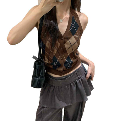 Knit off-shoulder backless sweater vest For Women | MuddyStock Originals MuddyStock