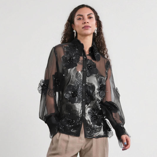 Flower sequined shirt top for women | MuddyStock Originals MuddyStock