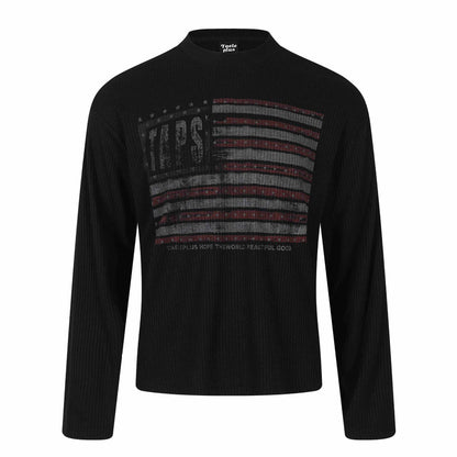 Long Sleeve Regular Shoulder Distressed T-Shirt For Men | MuddyStock Originals