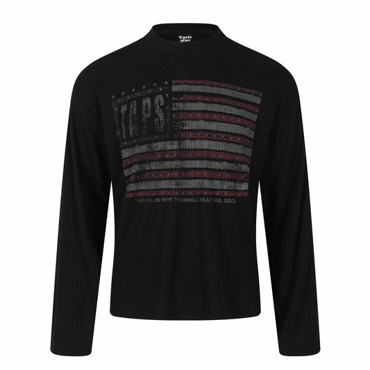 Long Sleeve Regular Shoulder Distressed T-Shirt For Men | MuddyStock Originals