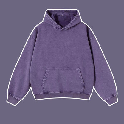 Vintage distressed washed pullover hoodie loose fitting unisex | MuddyStock Originals purple MuddyStock
