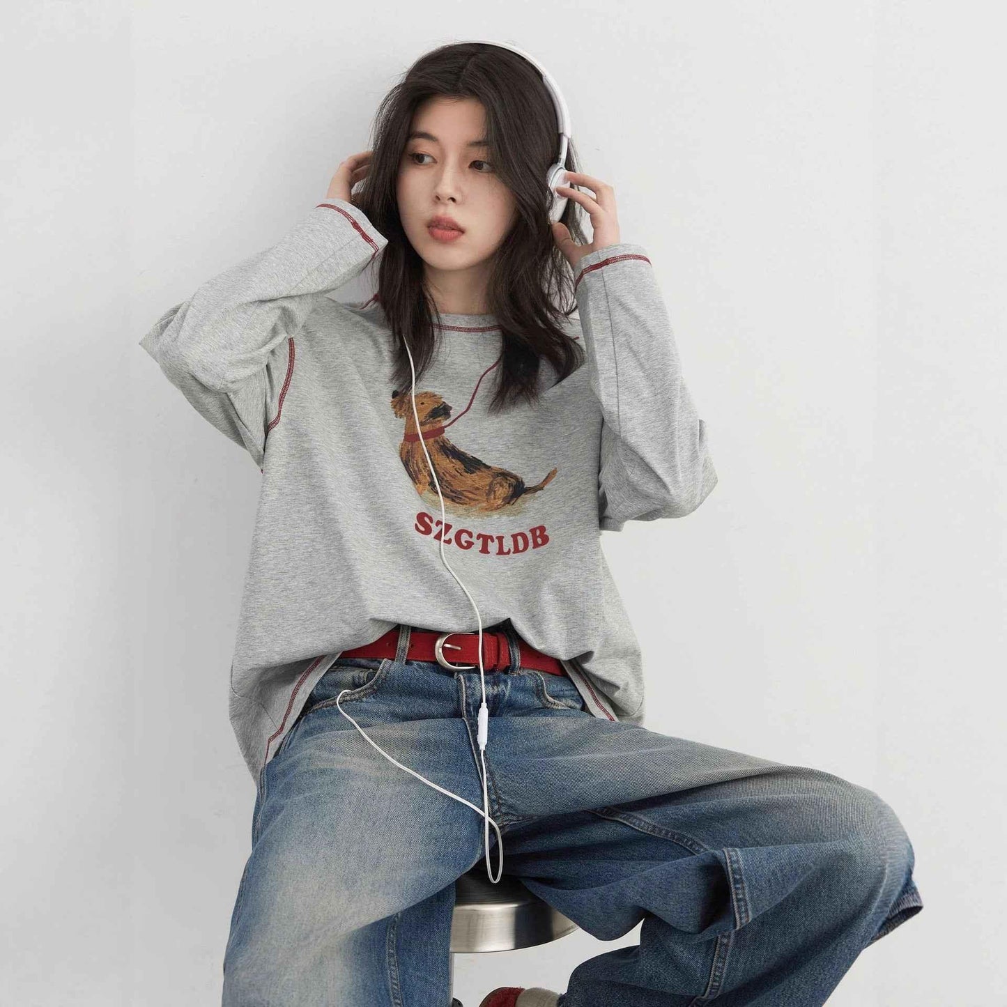 Dog Leash Long Sleeve T-Shirt for Women | MuddyStock Originals