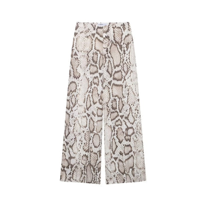 Women's European and American style flared sleeve printed shirt+casual pants set