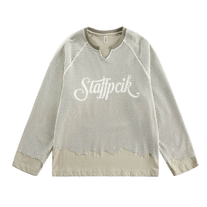 Hollow out mesh spliced sweatshirt for men and women | MuddyStock Originals MuddyStock