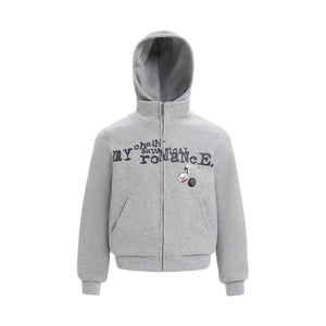 Zipper Hoodie For Men And Women | MuddyStock Originals Floral Gray