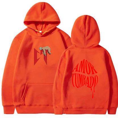 Long Sleeve Printed Hoodie For Men And Women | MuddyStock Originals orange MuddyStock