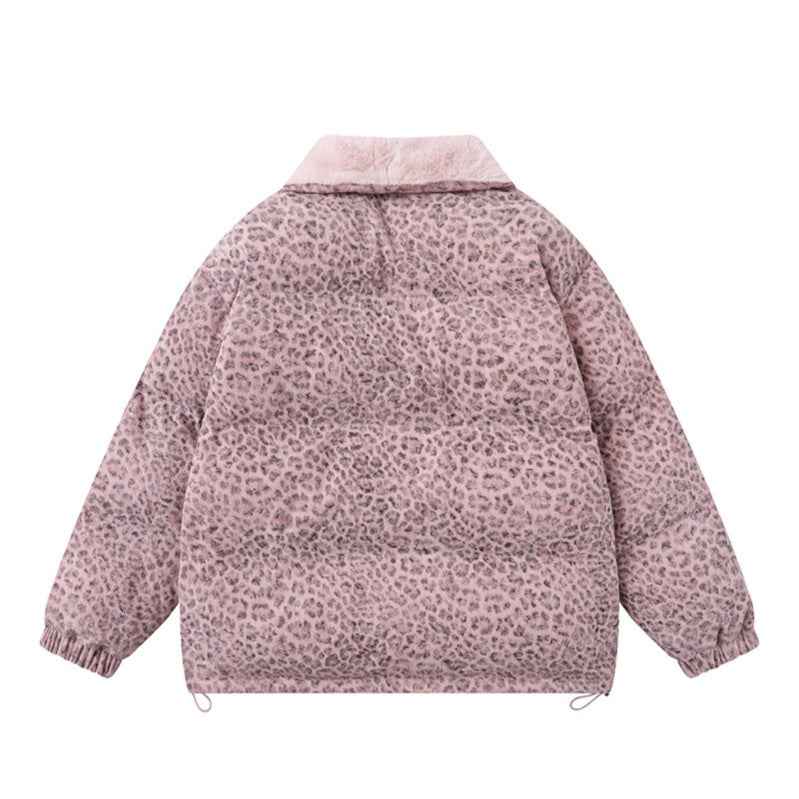 Leopard Print Casual Thick Warm Puffer Jacket For Women | MuddyStock Originals