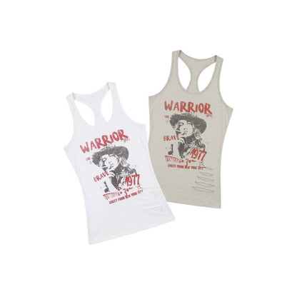 Printed Ripped Sleeveless Tank Top for Women Fitted Summer Crop Top Outerwear