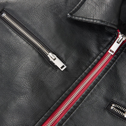 Collar PU leather jacket for men | MuddyStock Originals