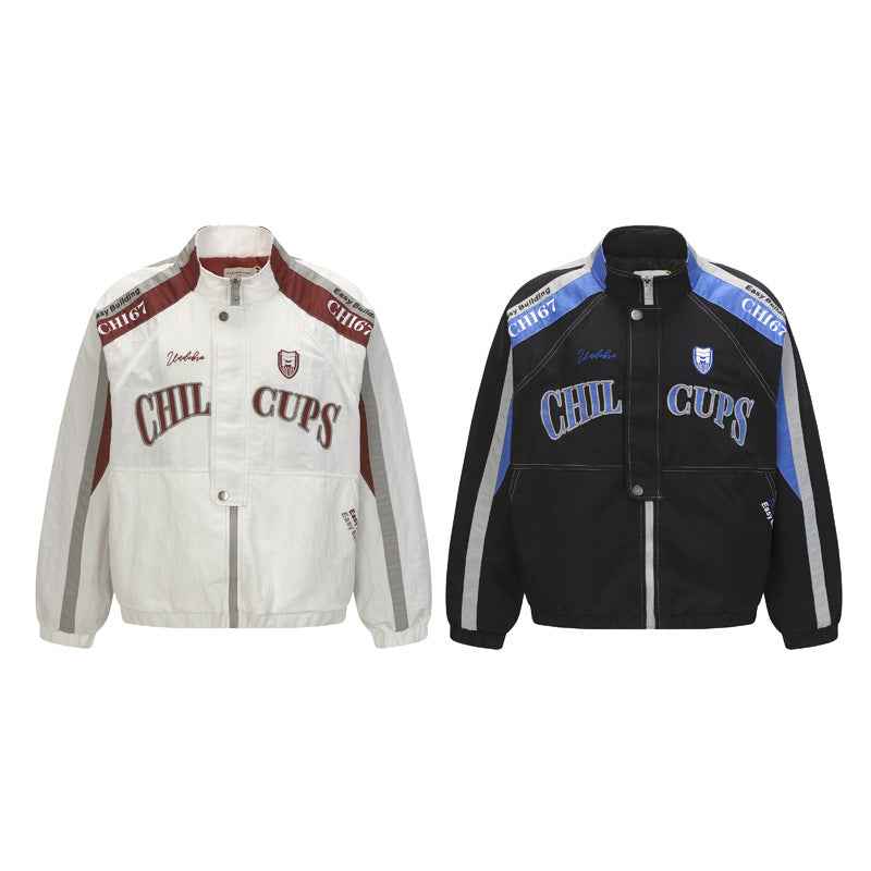 Street Embroidered Patchwork Racing Jacket For Men | MuddyStock Originals MuddyStock