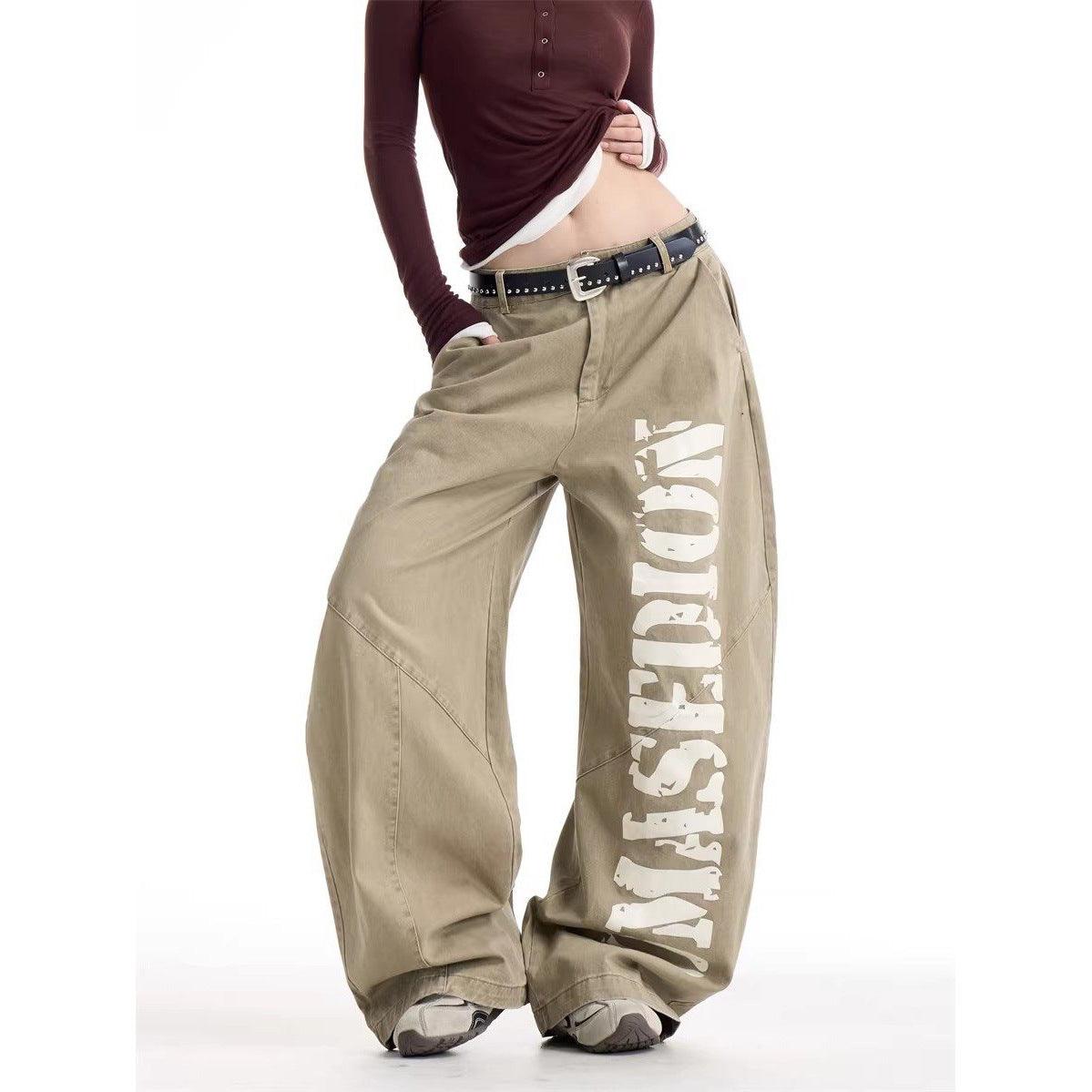 Vintage Retro Streetwear Style Printed High-Waisted Pants For Women | MuddyStock Originals