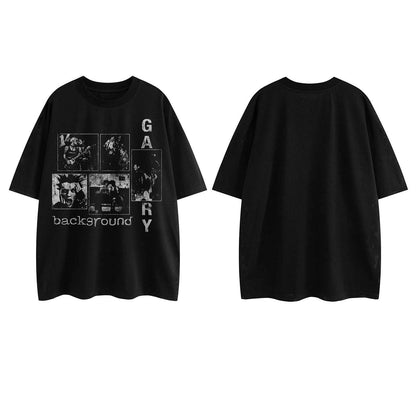 Streetwear High Street Dark Print Mesh Hole Design Short Sleeve T-Shirt For Men | MuddyStock Originals MuddyStock