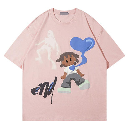 Women's Casual Streetwear Short Sleeve T-Shirt | MuddyStock Originals Pink