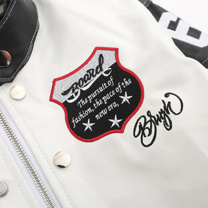 Casual Stitched PU Leather Jacket for Women | MuddyStock Originals