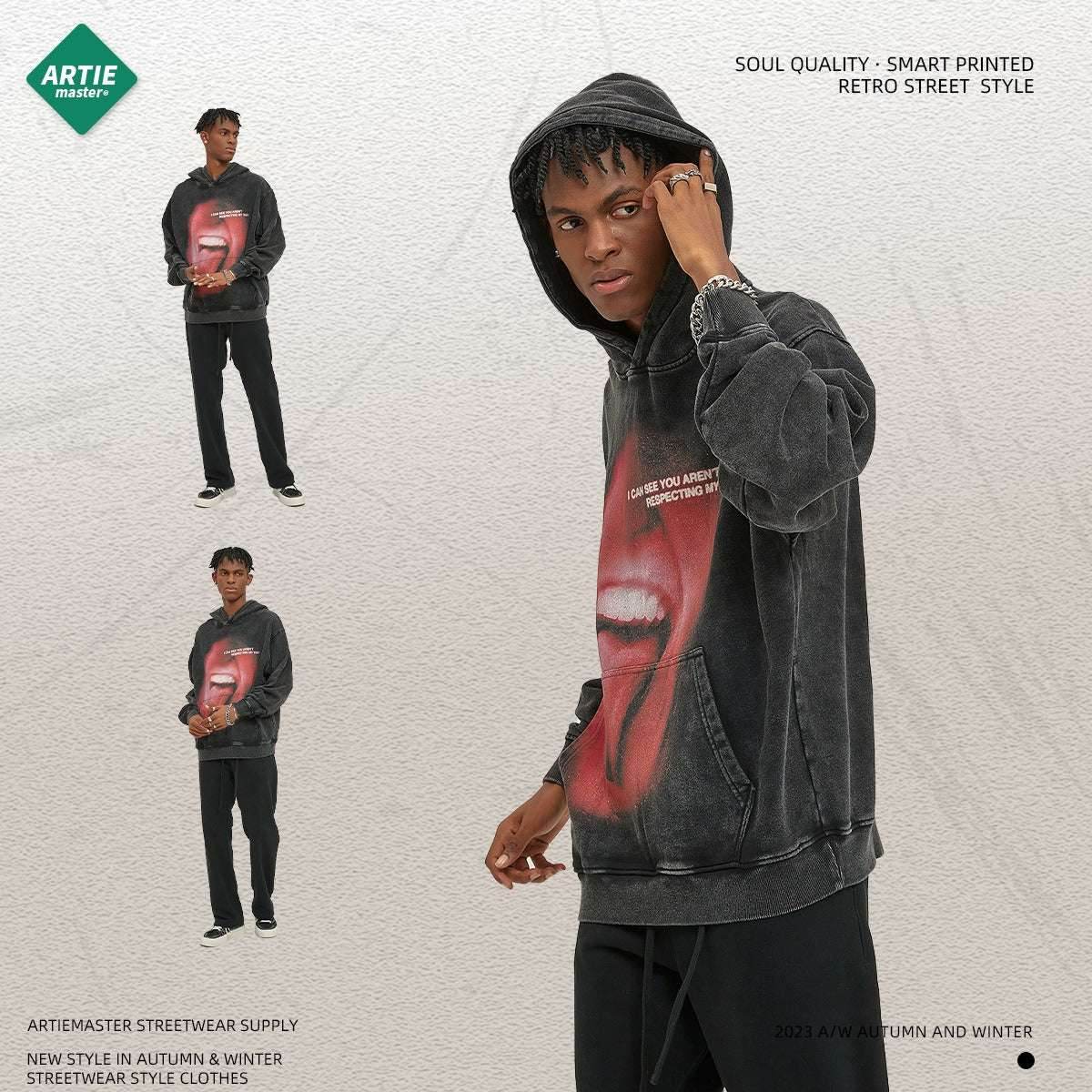 Distressed printed men's hoodie | MuddyStock Originals MuddyStock