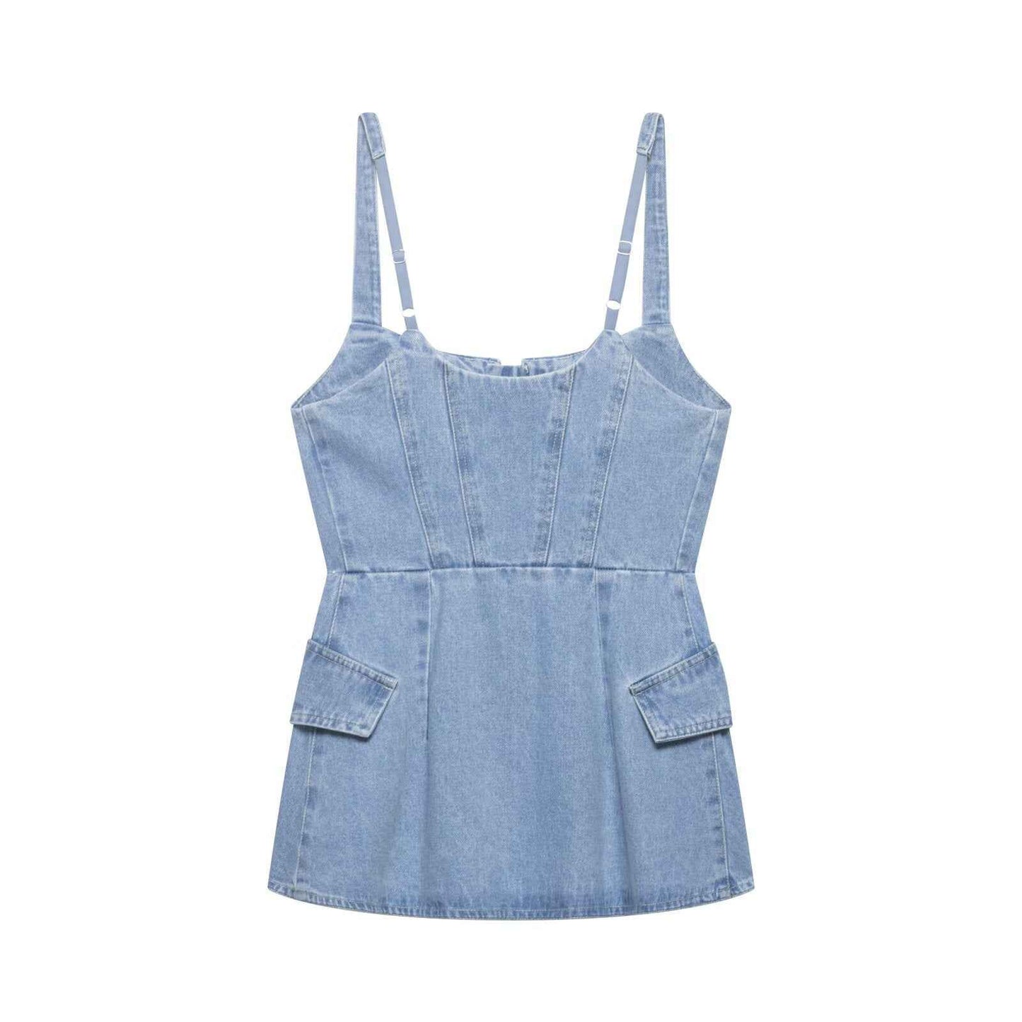 Zipper Splicing Cowboy Tight Strap Top For Women | MuddyStock Originals
