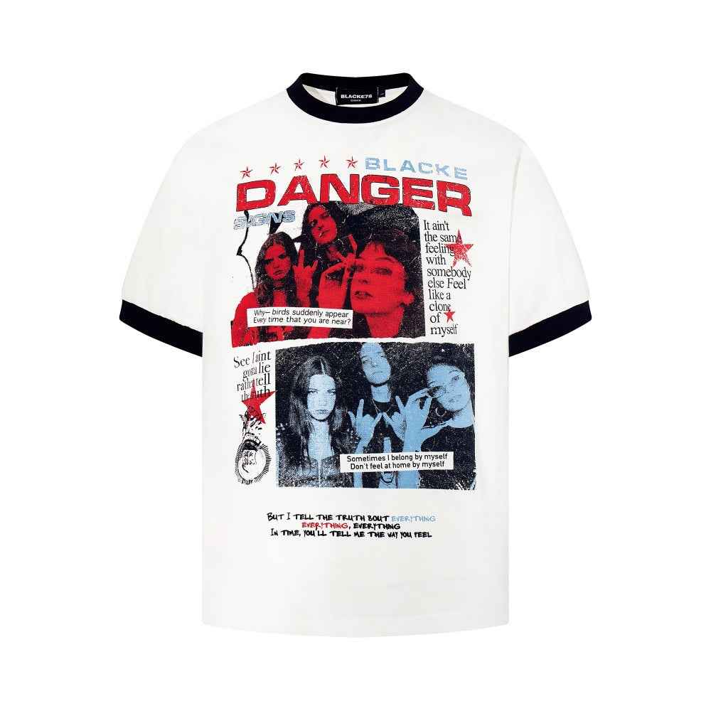 Crowd printed short sleeved t-shirt for women | MuddyStock Originals White