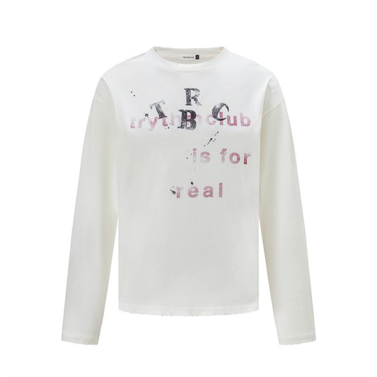 Men's Casual Letter Print Long Sleeve Crew Neck T-Shirt