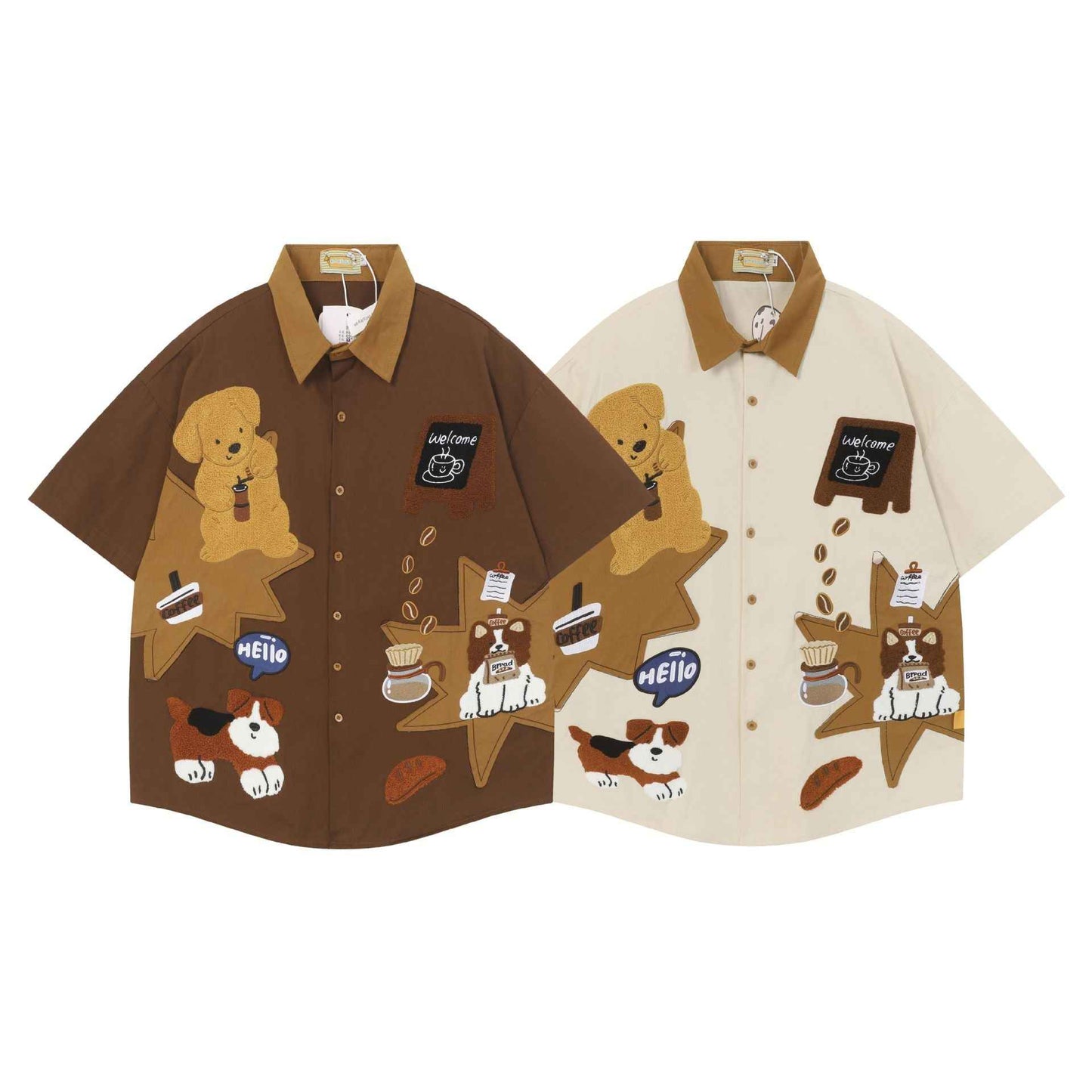 Coffee Dog Design Short Sleeve for women | MuddyStock Originals
