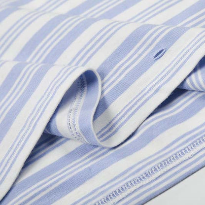Letter printed gradient striped long sleeved polo shirt