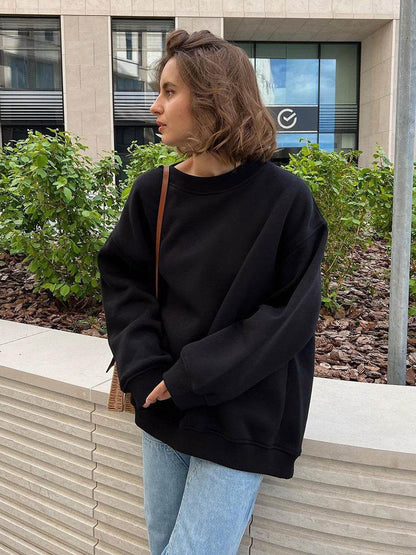 Loose Polar Fleece Sweatshirt For Women | MuddyStock Originals Black eprolo