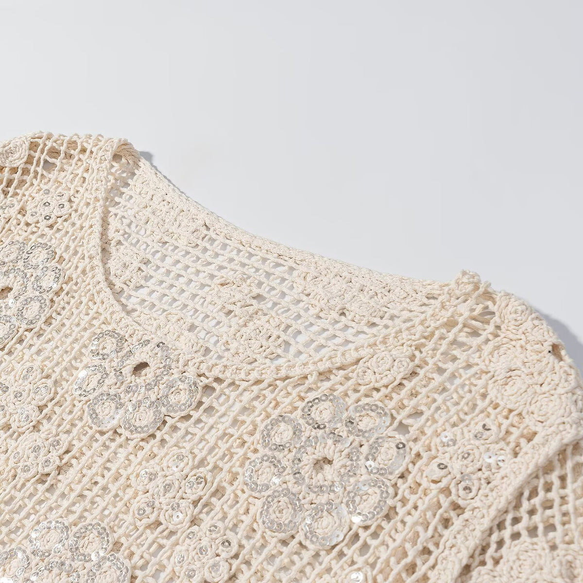 French style hollow knitted top for women | MuddyStock Originals