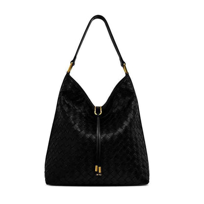 Tote bag with large capacity Woven Texture Black 29*33*12cm