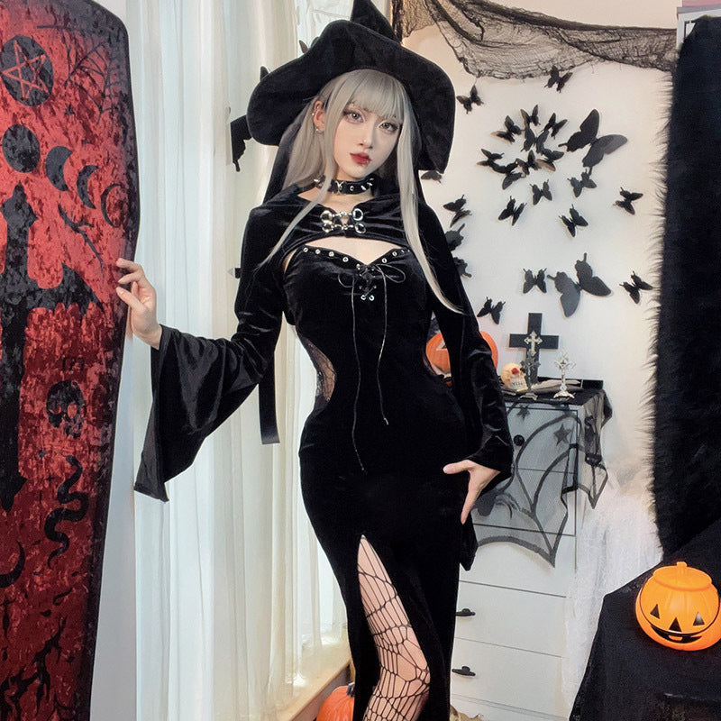 Halloween Women's Dress With Bell Sleeves
