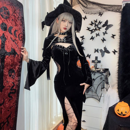 Halloween Women's Dress With Bell Sleeves