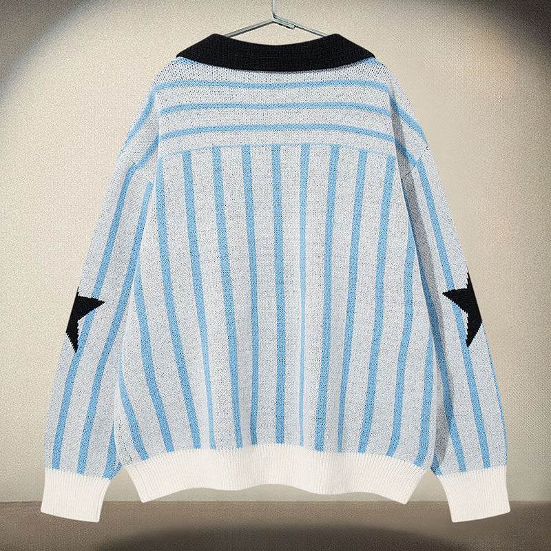 Retro Striped Number Jacquard Sweater For Men And Women | MuddyStock Originals MuddyStock