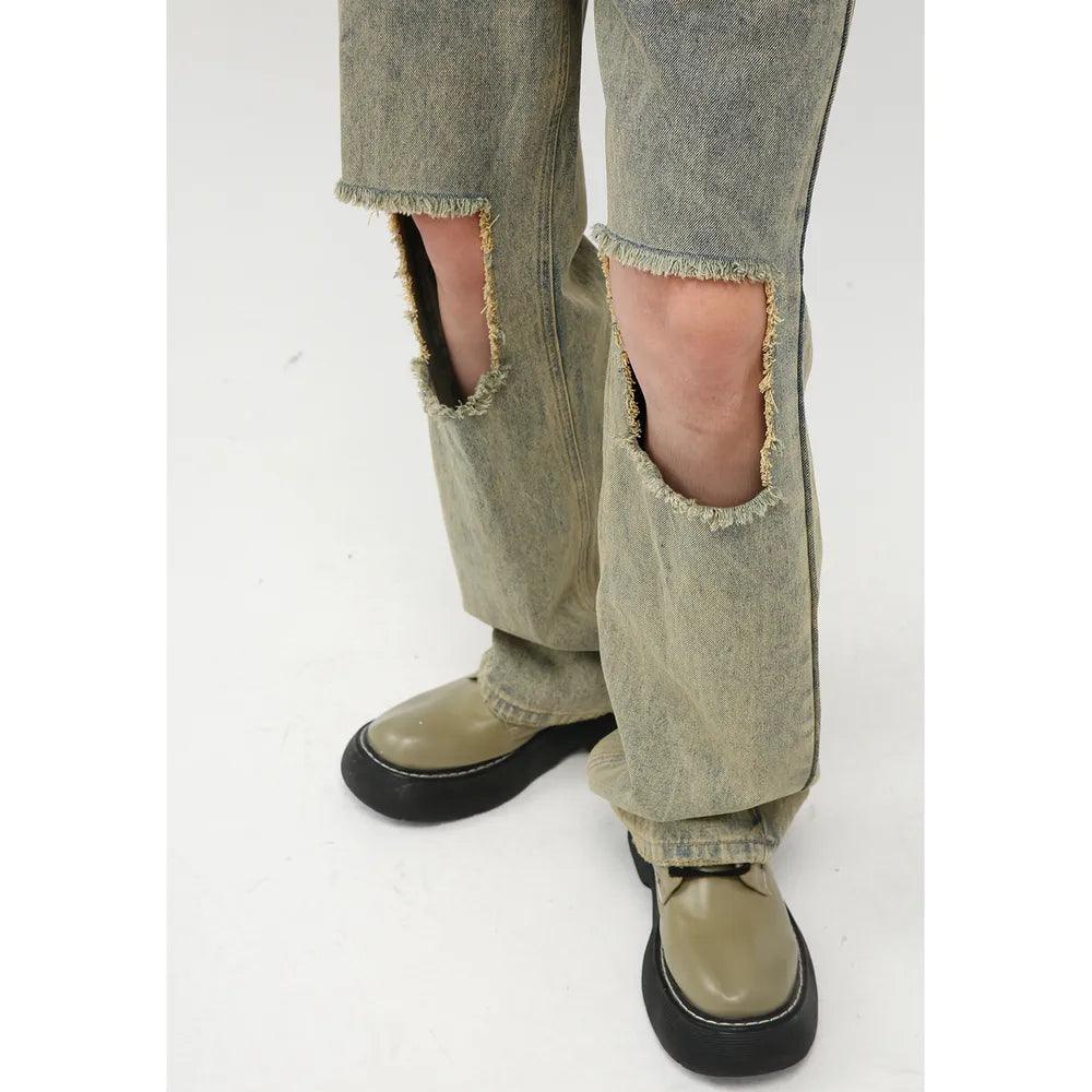 Raw Hem Distressed Jeans For Men | MuddyStock Originals