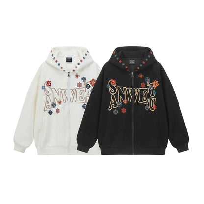 Loose Hoodie with Letter Embroidery For Women | MuddyStock Originals MuddyStock
