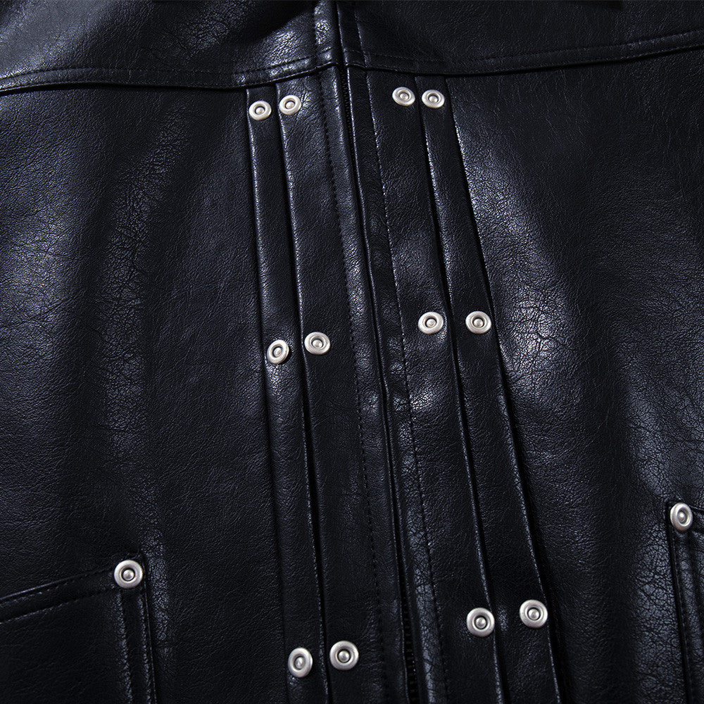 Collar motorcycle leather jacket for men | MuddyStock Originals
