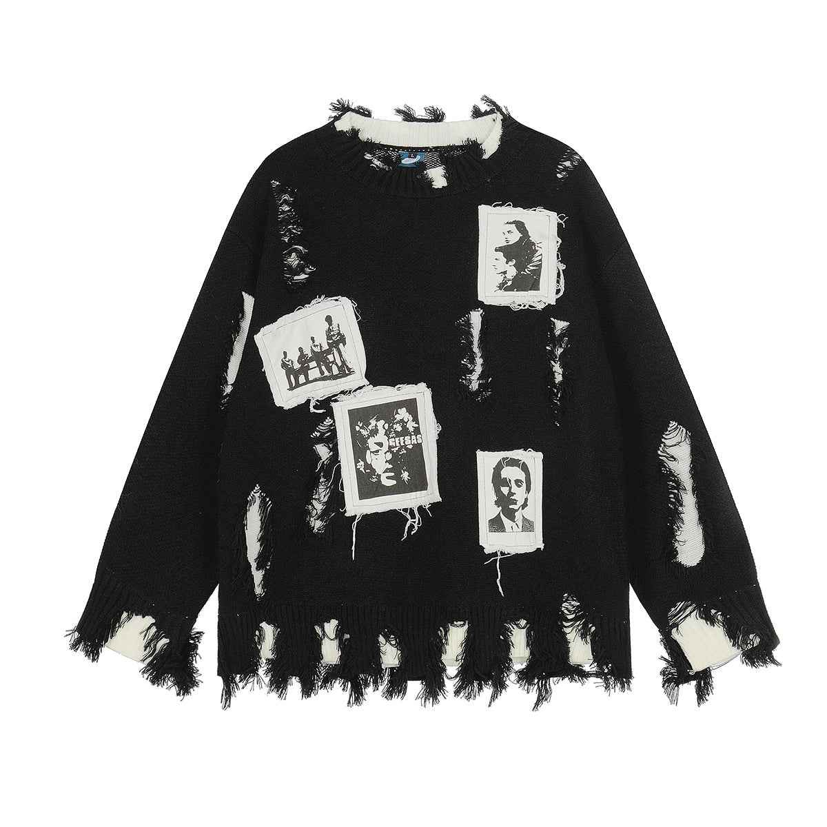 Knitted damaged tassel sweater for men and women | MuddyStock Originals MuddyStock