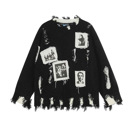 Knitted damaged tassel sweater for men and women | MuddyStock Originals MuddyStock