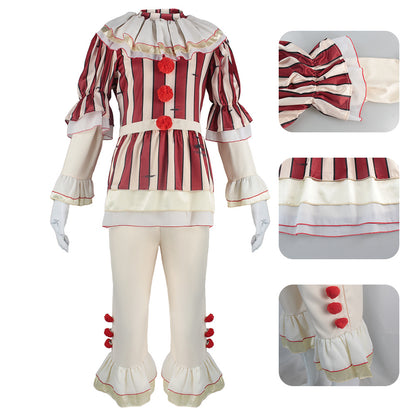 Halloween cosplay terrifying evil clown costume