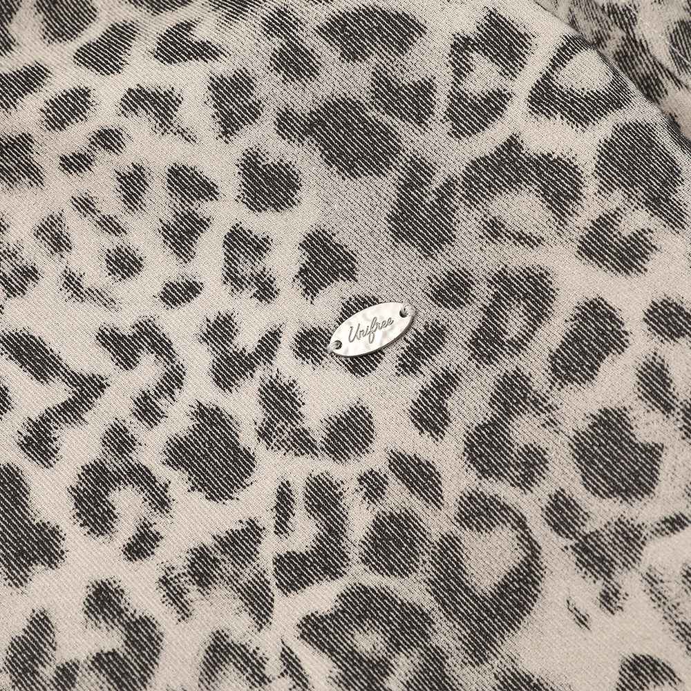 Wool collar hooded leopard print jacket for women | MuddyStock Originals