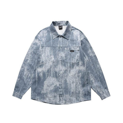 Tie dye long sleeved casual shirt for men and women | MuddyStock Originals Blue MuddyStock