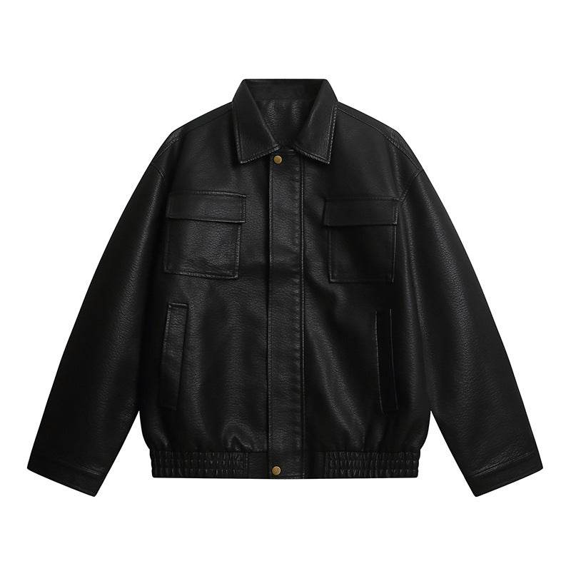 Metal Zipper PU Leather Jacket for Men | MuddyStock Originals MuddyStock