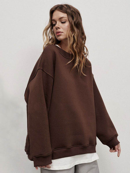 Loose Polar Fleece Sweatshirt For Women | MuddyStock Originals Chestnut Brown eprolo