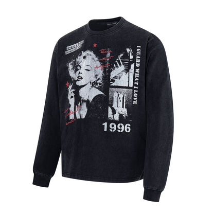 Marilyn Monroe printed vintage long sleeved t-shirt for men | MuddyStock Originals