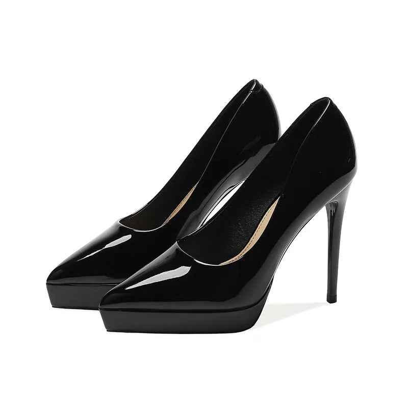 Pointed Toe Stiletto Heels Black