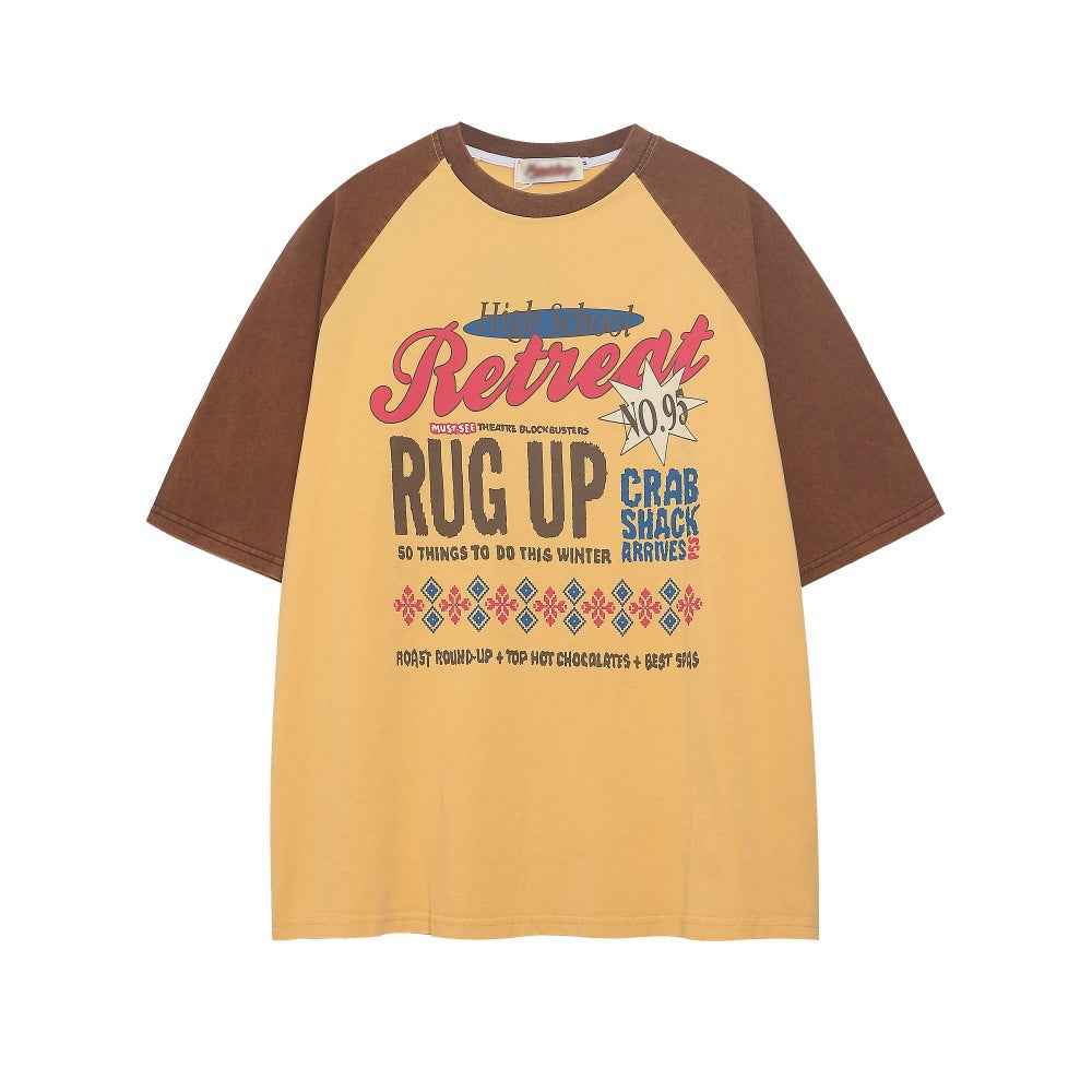 Letter Print Short Sleeve T-Shirt For Men And Women | MuddyStock Originals Yellow MuddyStock